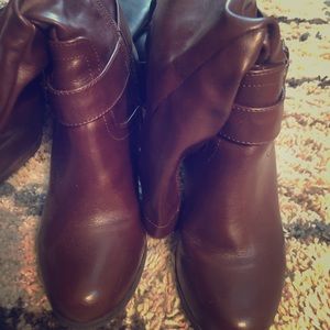 Brown heeled boots. Worn once!